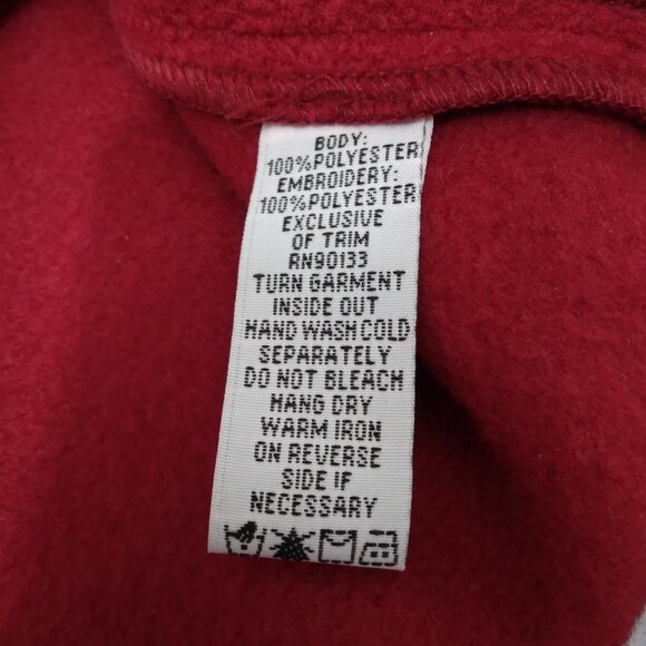 Bob Mackie | Cranberry Red Embroidered Fleece Vest Front Zip | Size L - Picture 7 of 8
